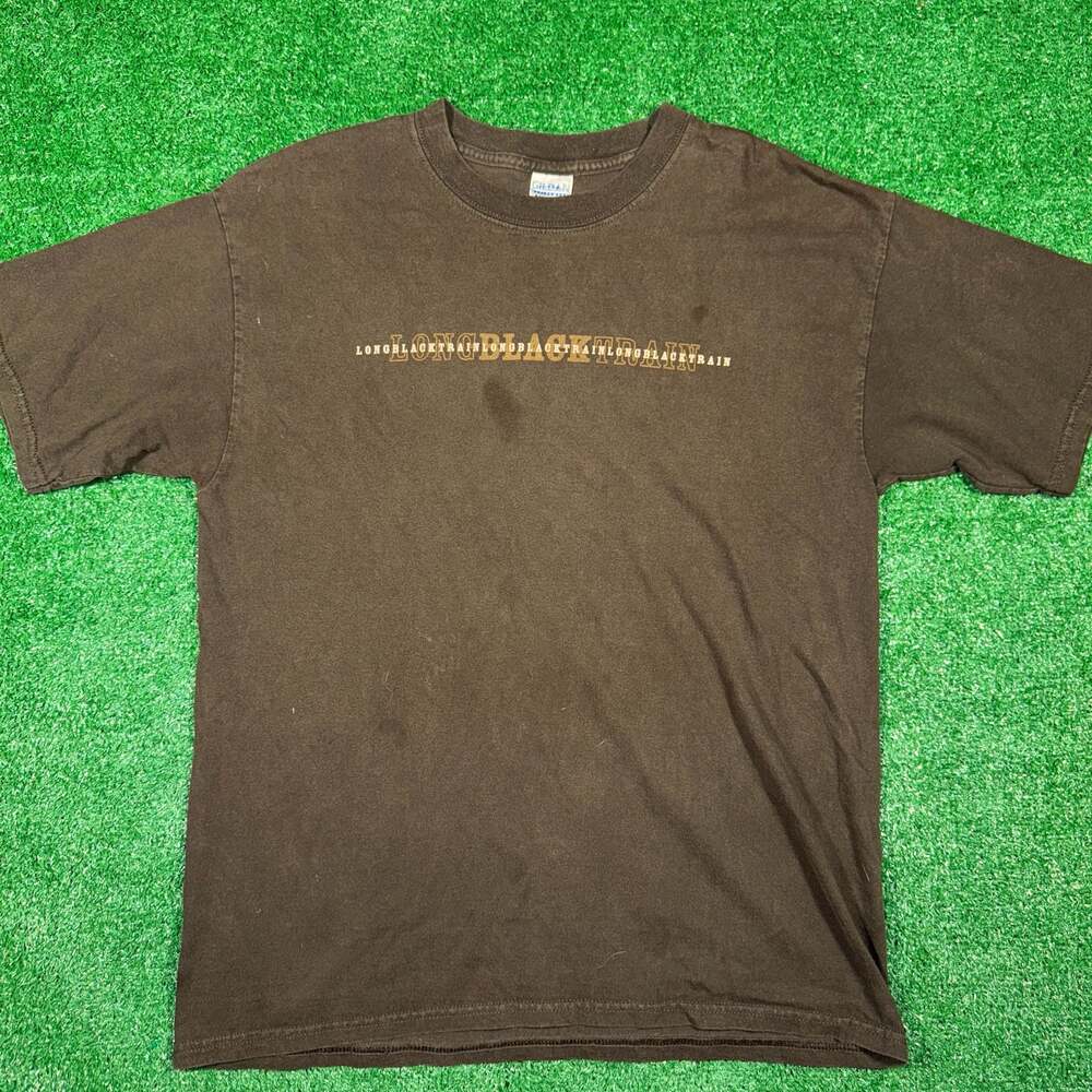 Vintage 2003 Josh Turner Long Black Train Concert Tour Brown T-Shirt
